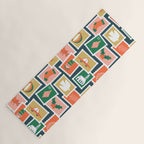 Vintage christmas postage stamp sticker pattern Yoga Mat Gallery Image 1