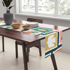 Vintage christmas postage stamp sticker pattern Table Runner Gallery Image 2
