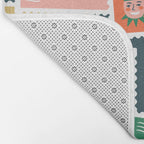 Vintage christmas postage stamp sticker pattern Bath Mat Gallery Image 2