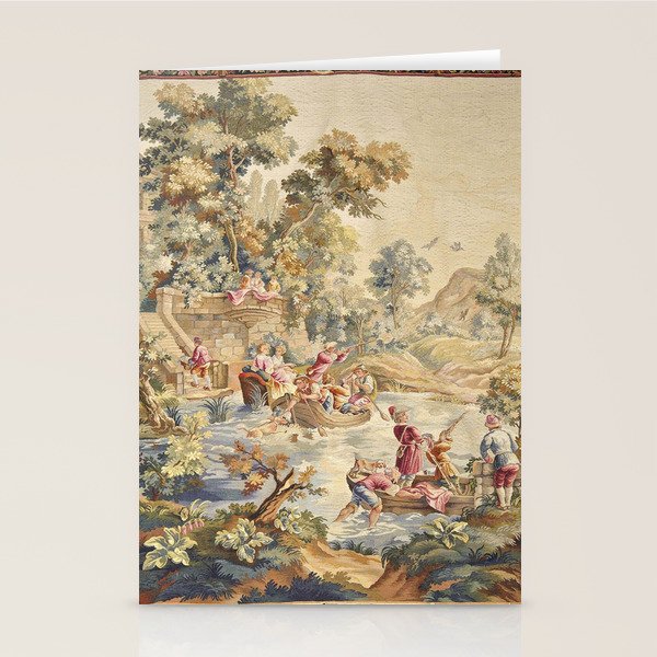 Antique Aubusson Louis XV French Tapestry Stationery Card Gallery Image 2