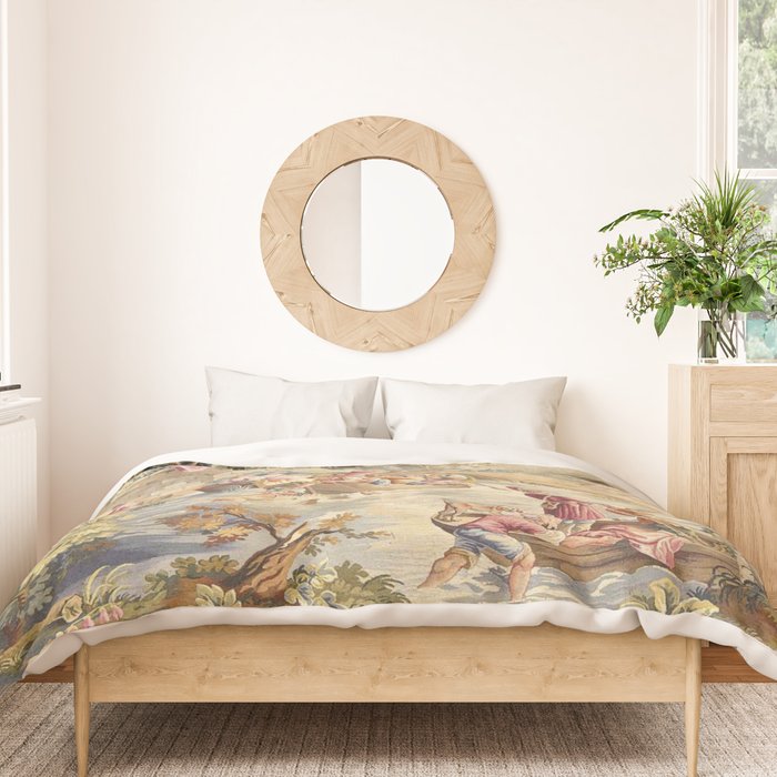 Antique Aubusson Louis XV French Tapestry Duvet Cover Gallery Image 3