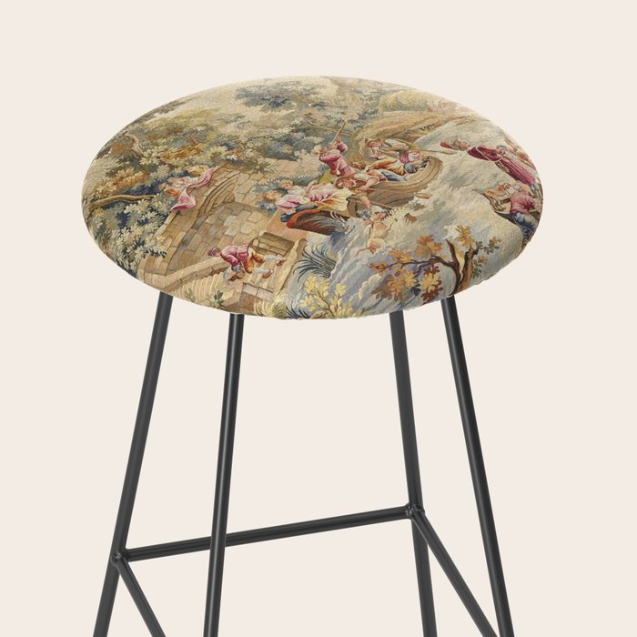 Antique Aubusson Louis XV French Tapestry Stool Gallery Image 2