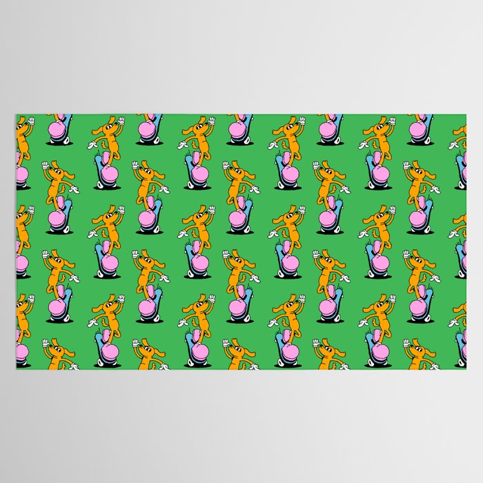 Retro dog cartoon character pattern Tablecloth Gallery Image 2