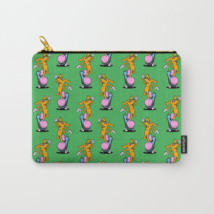 Retro dog cartoon character pattern Carry All Pouch Gallery Image 1