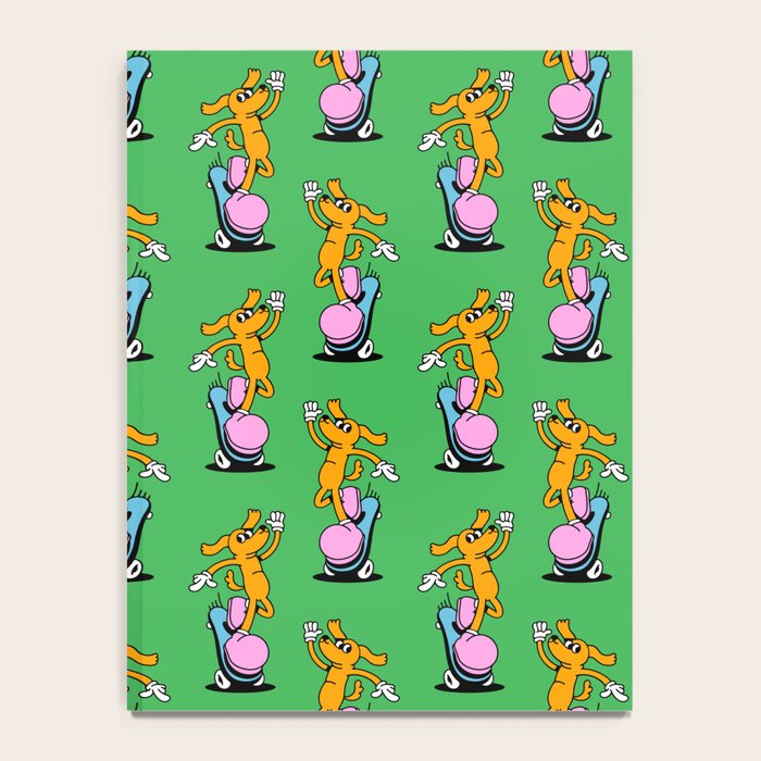Retro dog cartoon character pattern Notebook Gallery Image 4