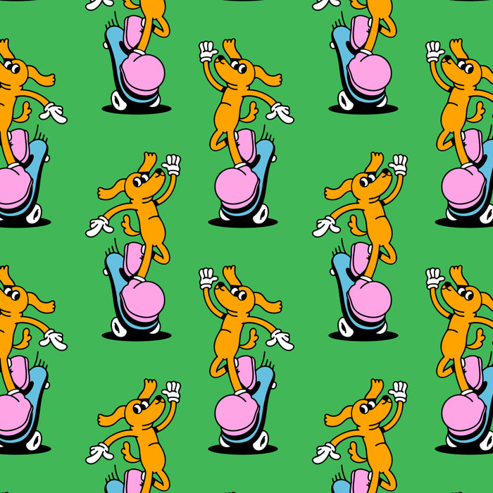 Retro dog cartoon character pattern Coffee Mug Gallery Image 2