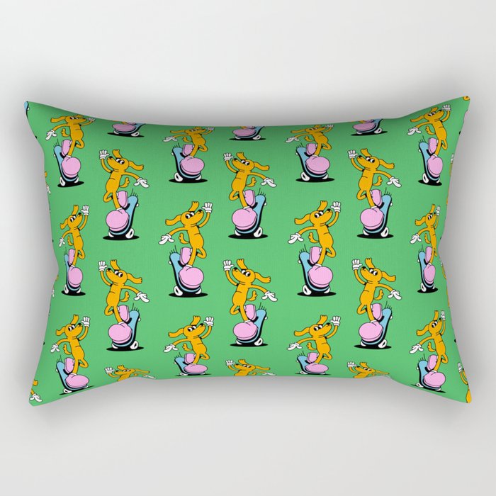 Retro dog cartoon character pattern Rectangular Pillow Gallery Image 1