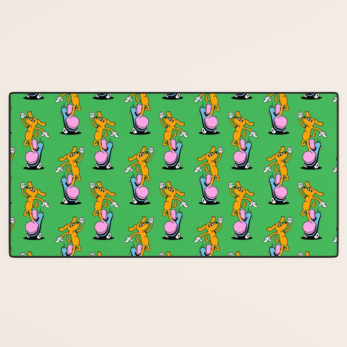 Retro dog cartoon character pattern Desk Mat Gallery Image 3
