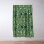 Greenish starry lunar sky Window Curtain Gallery Image 3