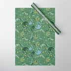 Greenish starry lunar sky Wrapping Paper Gallery Image 1