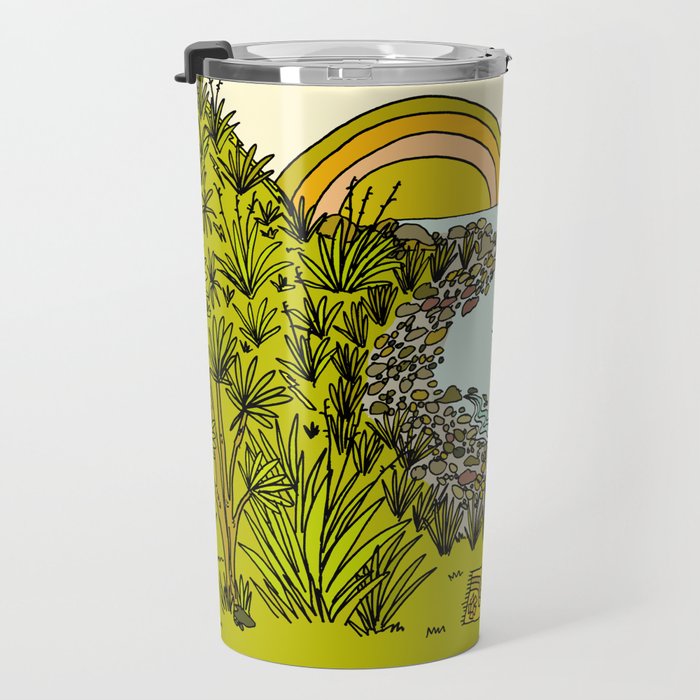point breaks in paradise // retro surf art by surfy birdy Travel Mug Gallery Image 3