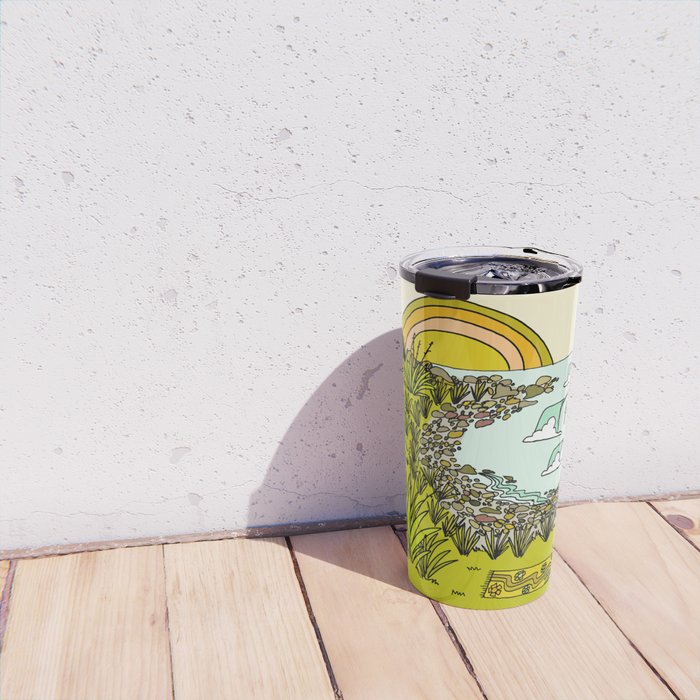 point breaks in paradise // retro surf art by surfy birdy Travel Mug Gallery Image 4