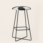 Mid Century Modern Minimalist Abstract Art Brush Strokes Black & White Ink Art Tribal Marking Stool Gallery Image 1