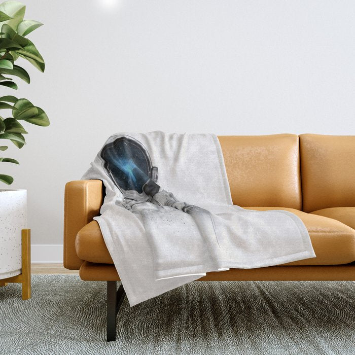 the astronaut Throw Blanket Gallery Image 1