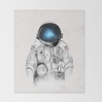 the astronaut Throw Blanket Gallery Image 2