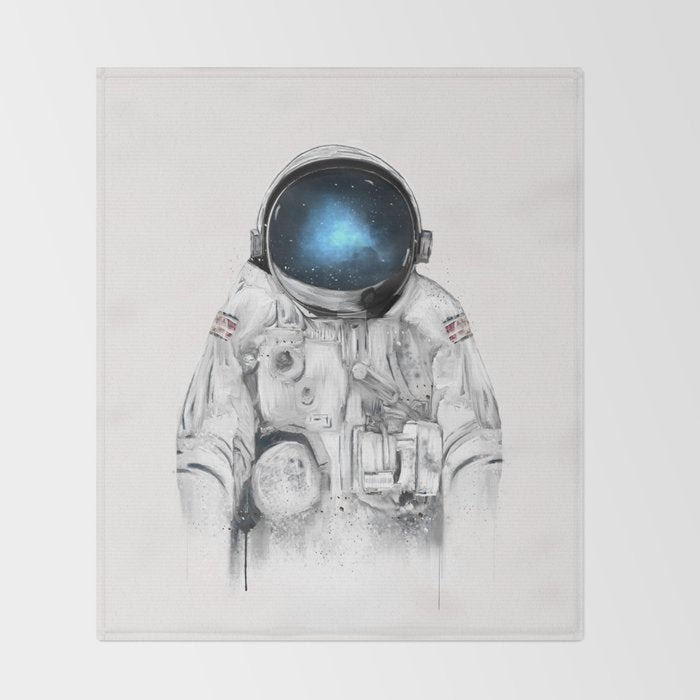 the astronaut Throw Blanket Gallery Image 2