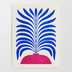 THE VASE 01: Cerise & Persian Blue Leaves Poster Gallery Image 4