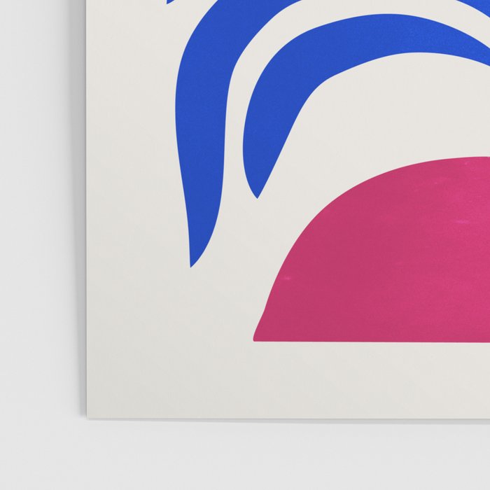 THE VASE 01: Cerise & Persian Blue Leaves Poster Gallery Image 3