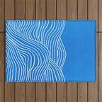French Blue Ocean Waves Outdoor Rug Gallery Image 1