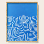 French Blue Ocean Waves Serving Tray Gallery Image 1