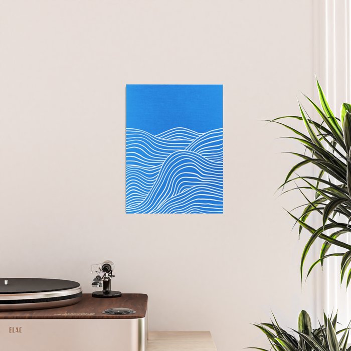 French Blue Ocean Waves Poster Gallery Image 2