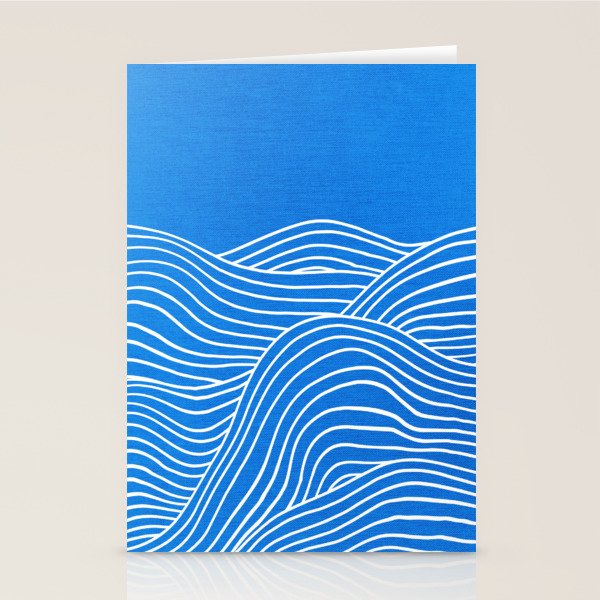 French Blue Ocean Waves Stationery Card Gallery Image 2