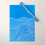 French Blue Ocean Waves Wrapping Paper Gallery Image 1