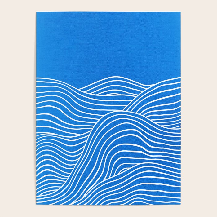 French Blue Ocean Waves Poster Gallery Image 1