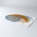 Gentle Breeze: a minimal, abstract mixed-media piece in blues and tans by Alyssa Hamilton Art Rug Gallery Image 3