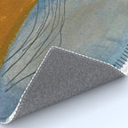 Gentle Breeze: a minimal, abstract mixed-media piece in blues and tans by Alyssa Hamilton Art Rug Gallery Image 4
