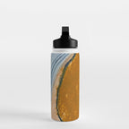 Gentle Breeze: a minimal, abstract mixed-media piece in blues and tans by Alyssa Hamilton Art Water Bottle Gallery Image 3