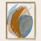Gentle Breeze: a minimal, abstract mixed-media piece in blues and tans by Alyssa Hamilton Art Serving Tray Gallery Image 1