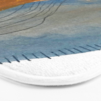 Gentle Breeze: a minimal, abstract mixed-media piece in blues and tans by Alyssa Hamilton Art Bath Mat Gallery Image 3