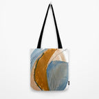 Gentle Breeze: a minimal, abstract mixed-media piece in blues and tans by Alyssa Hamilton Art Tote Bag Gallery Image 2
