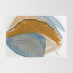 Gentle Breeze: a minimal, abstract mixed-media piece in blues and tans by Alyssa Hamilton Art Rug Gallery Image 2