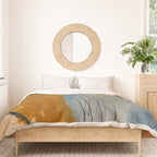 Gentle Breeze: a minimal, abstract mixed-media piece in blues and tans by Alyssa Hamilton Art Duvet Cover Gallery Image 3