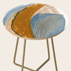 Gentle Breeze: a minimal, abstract mixed-media piece in blues and tans by Alyssa Hamilton Art Side Table Gallery Image 2