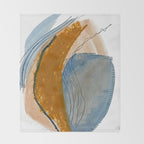Gentle Breeze: a minimal, abstract mixed-media piece in blues and tans by Alyssa Hamilton Art Throw Blanket Gallery Image 2