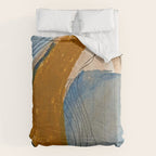 Gentle Breeze: a minimal, abstract mixed-media piece in blues and tans by Alyssa Hamilton Art Comforter Gallery Image 6