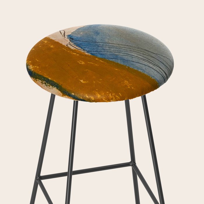 Gentle Breeze: a minimal, abstract mixed-media piece in blues and tans by Alyssa Hamilton Art Stool Gallery Image 2