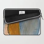 Gentle Breeze: a minimal, abstract mixed-media piece in blues and tans by Alyssa Hamilton Art Laptop Sleeve Gallery Image 2