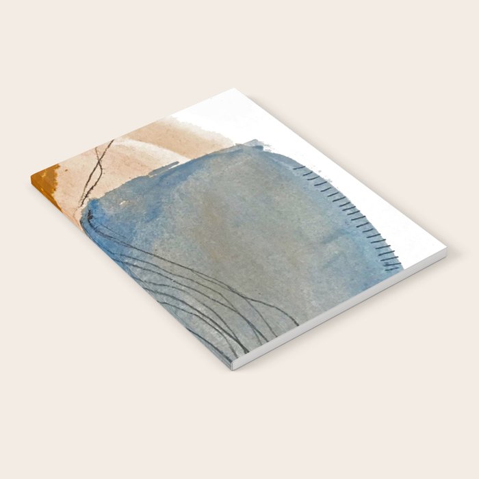Gentle Breeze: a minimal, abstract mixed-media piece in blues and tans by Alyssa Hamilton Art Notebook Gallery Image 1