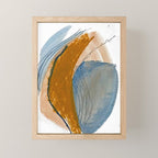Gentle Breeze: a minimal, abstract mixed-media piece in blues and tans by Alyssa Hamilton Art Mini Art Print Gallery Image 1