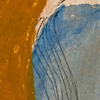 Gentle Breeze: a minimal, abstract mixed-media piece in blues and tans by Alyssa Hamilton Art Coffee Mug Gallery Image 2