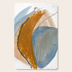 Gentle Breeze: a minimal, abstract mixed-media piece in blues and tans by Alyssa Hamilton Art Cutting Board Gallery Image 1