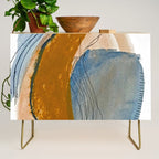 Gentle Breeze: a minimal, abstract mixed-media piece in blues and tans by Alyssa Hamilton Art Credenza Gallery Image 1