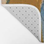 Gentle Breeze: a minimal, abstract mixed-media piece in blues and tans by Alyssa Hamilton Art Bath Mat Gallery Image 2