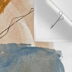 Gentle Breeze: a minimal, abstract mixed-media piece in blues and tans by Alyssa Hamilton Art Wall Tapestry Gallery Image 3