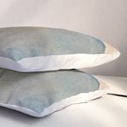 Gentle Breeze: a minimal, abstract mixed-media piece in blues and tans by Alyssa Hamilton Art Pillow Sham Gallery Image 3