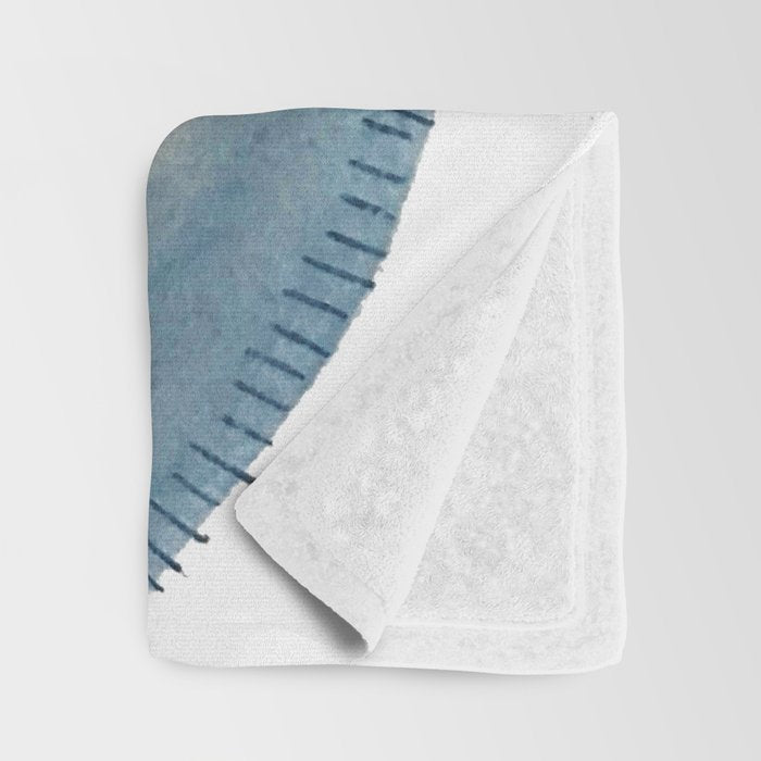 Gentle Breeze: a minimal, abstract mixed-media piece in blues and tans by Alyssa Hamilton Art Throw Blanket Gallery Image 3